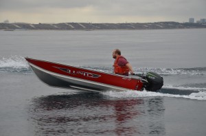 LEHR 9.9 hp outboard in use