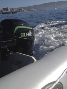 LEHR 9.9 hp outboard in use