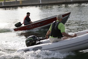 LEHR 9.9 hp outboard in use